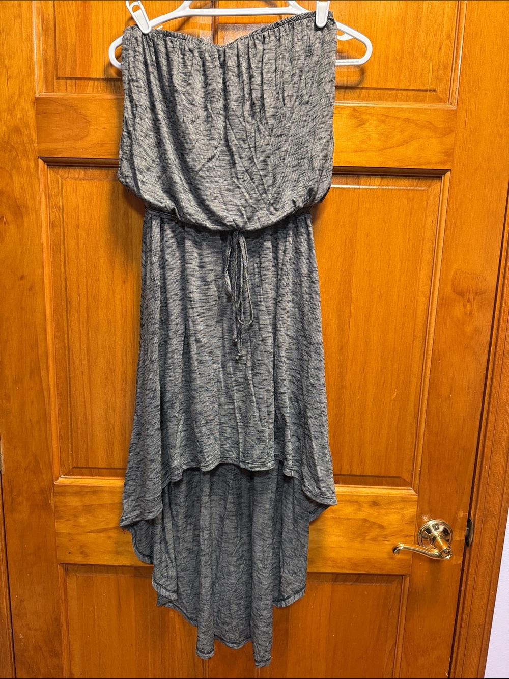 Lola & Sophie Strapless Hi‑Low Dress in Heather Gray